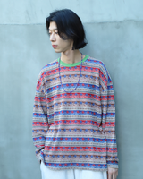 Star-Spangled Fair Isle Border Long Sleeve-T 