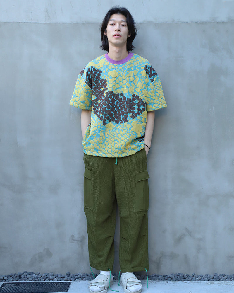 Snake-patterned Knit T-shirt 