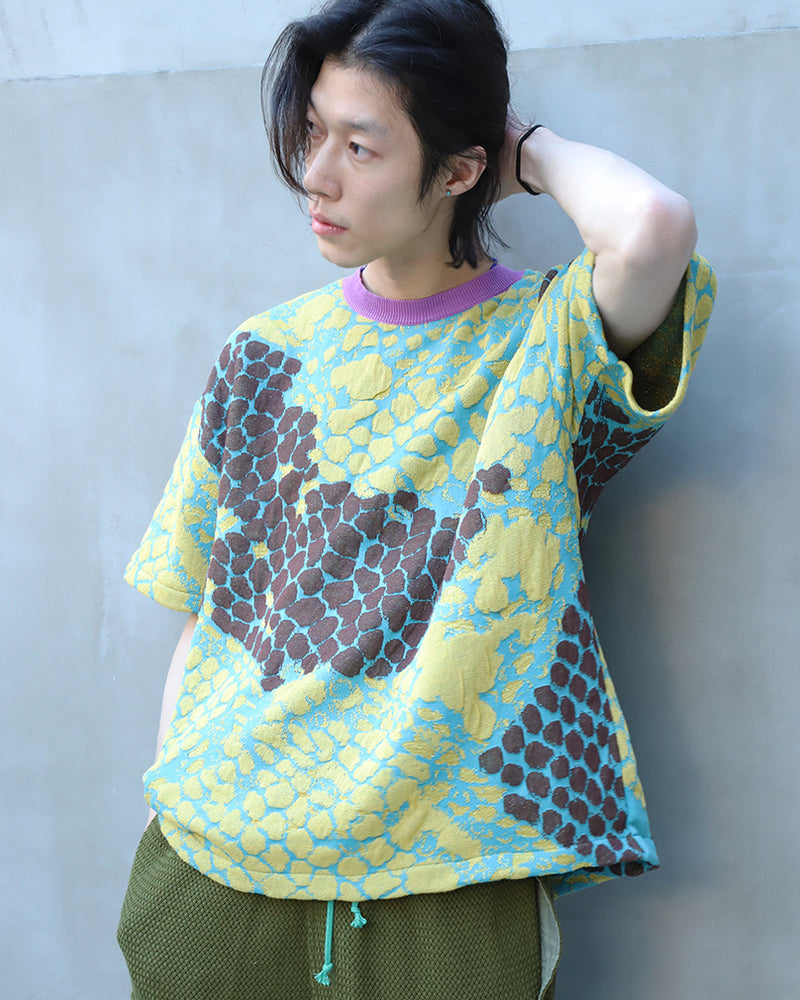 Snake-patterned Knit T-shirt 