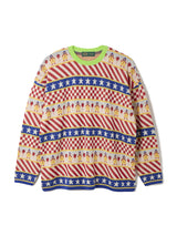 Clown Circus Border Long Sleeve Knit-T 