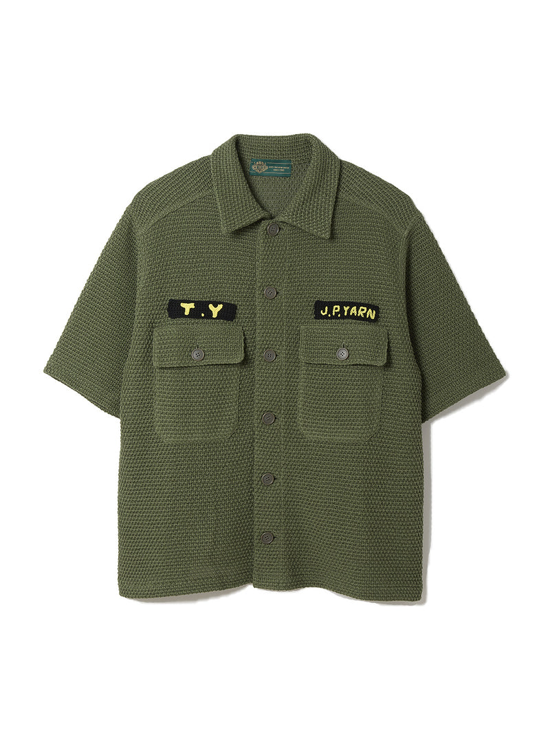 Basket Weave Army Knit Shirts 