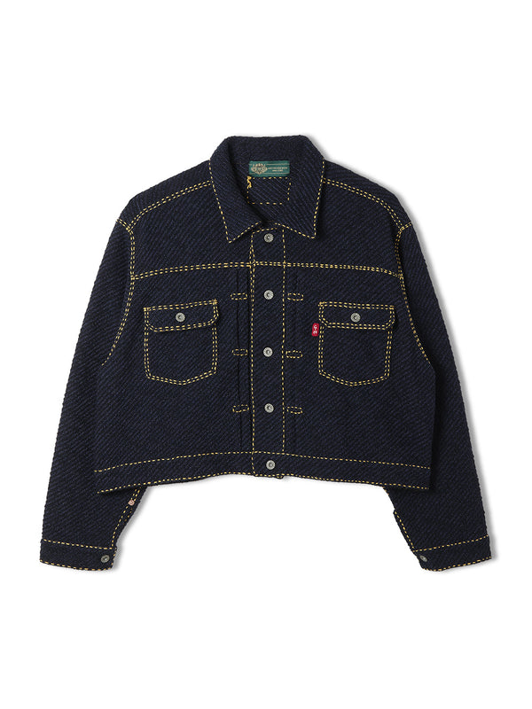Hand Stitched Rigid Denim Knit Jacket