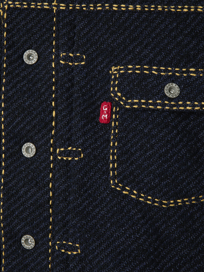 Hand Stitched Rigid Denim Knit Jacket