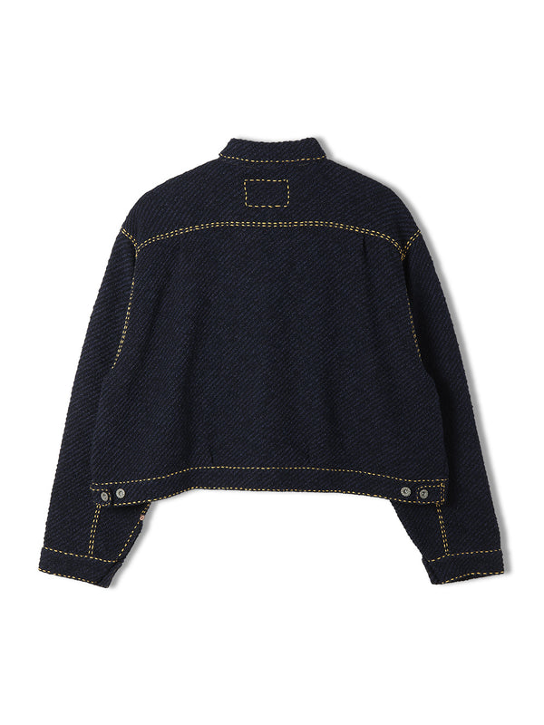 Hand Stitched Rigid Denim Knit Jacket