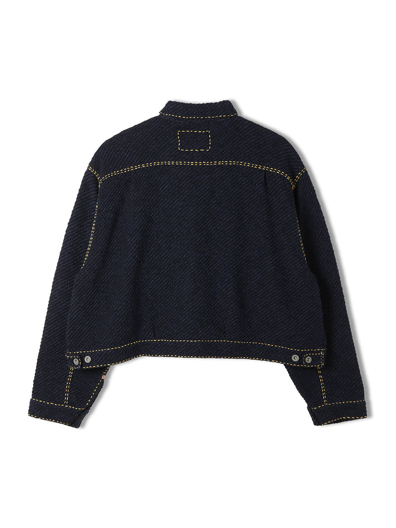 Hand Stitched Rigid Denim Knit Jacket