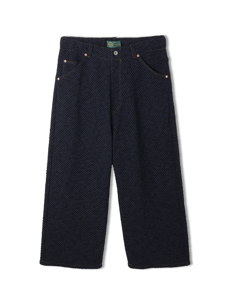 Rigid Denim Knit Pants