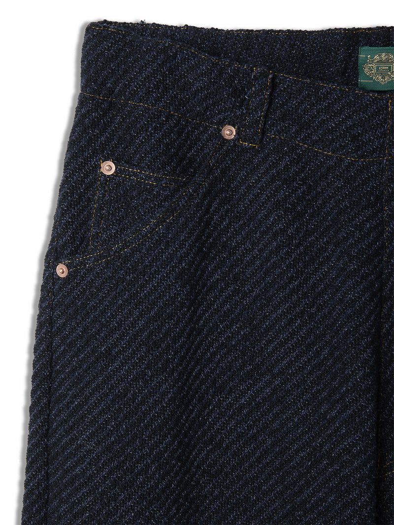 Rigid Denim Knit Pants