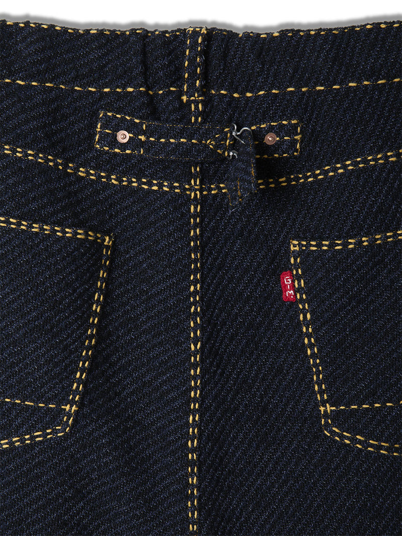 Hand Stitched Rigid Denim Knit Pants