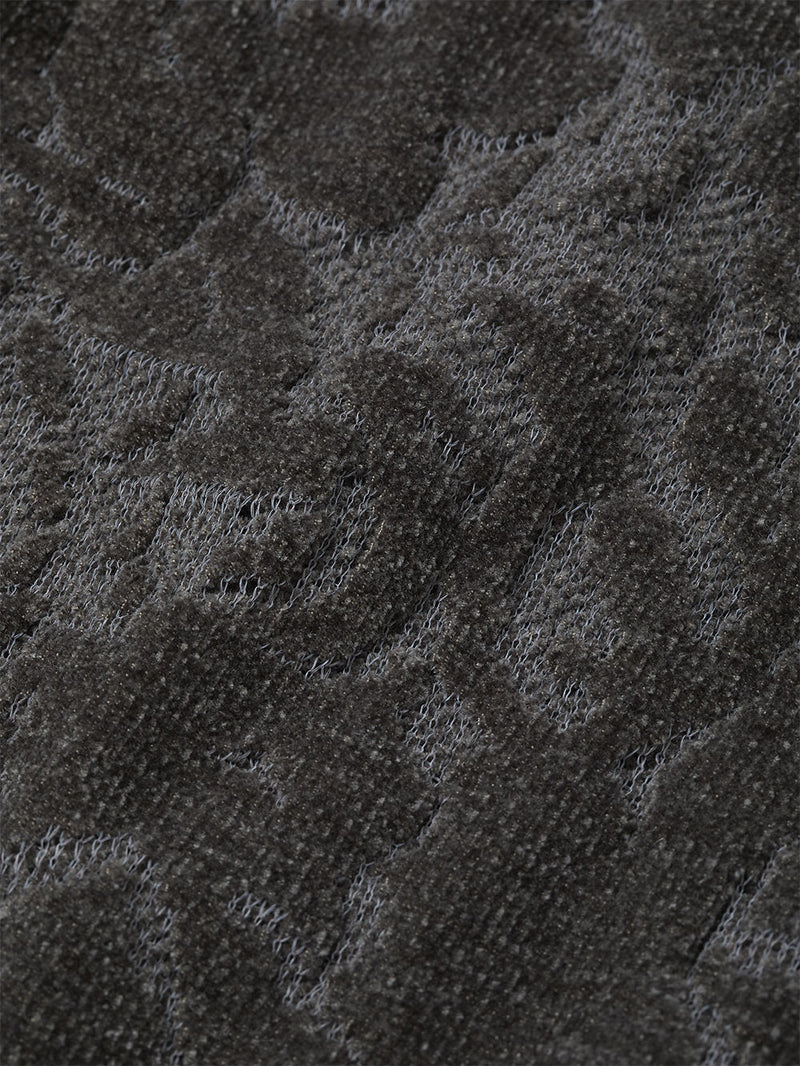 Velvet Curtain Knit Crew Neck Sweater