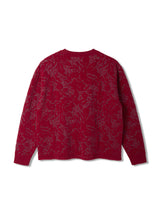 Velvet Curtain Knit Crew Neck Sweater