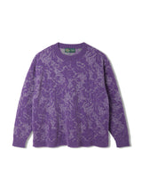 Velvet Curtain Knit Crew Neck Sweater