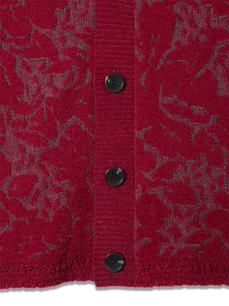 Velvet Curtain Knit Cardigan