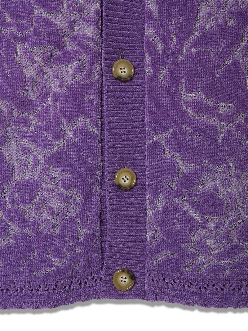 Velvet Curtain Knit Cardigan