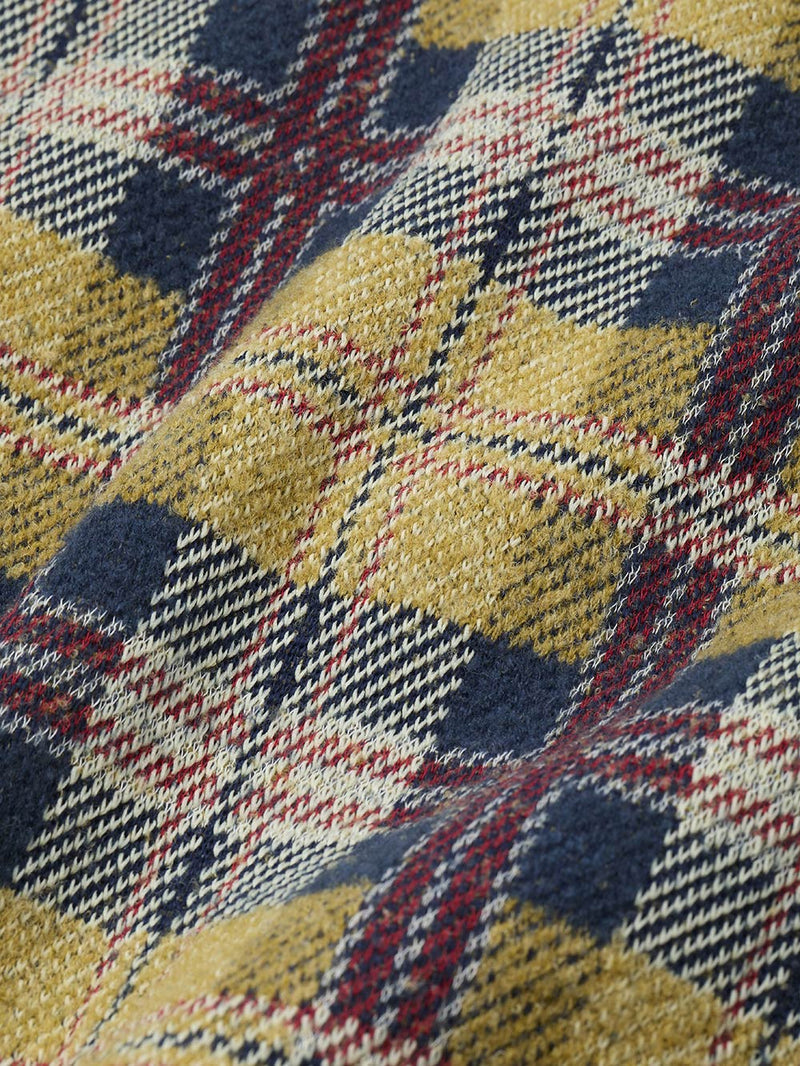 Knitted Check Coverall Jacket