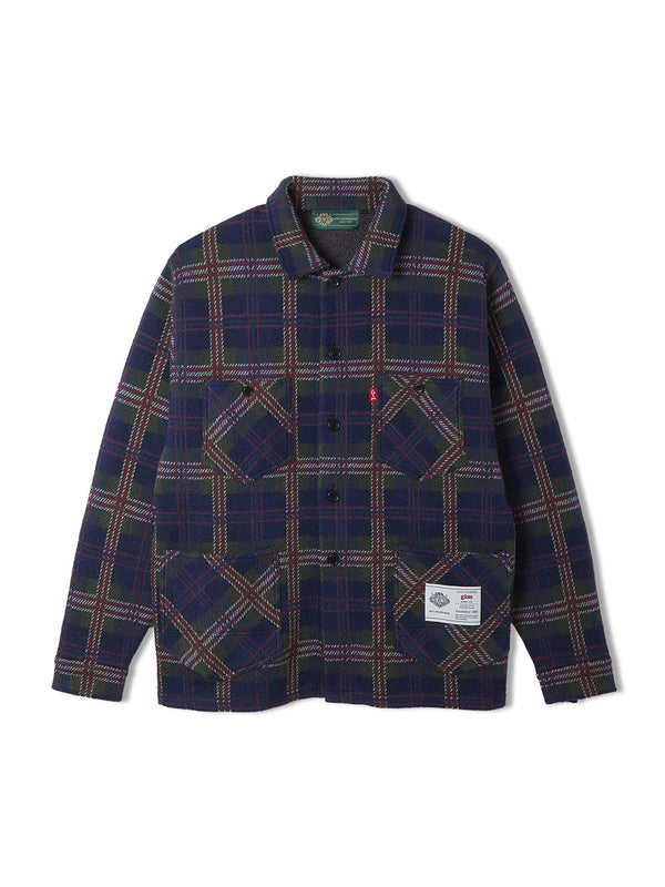 Knitted Check Coverall Jacket