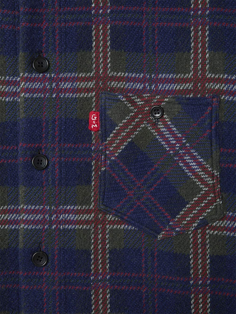 Knitted Check Coverall Jacket