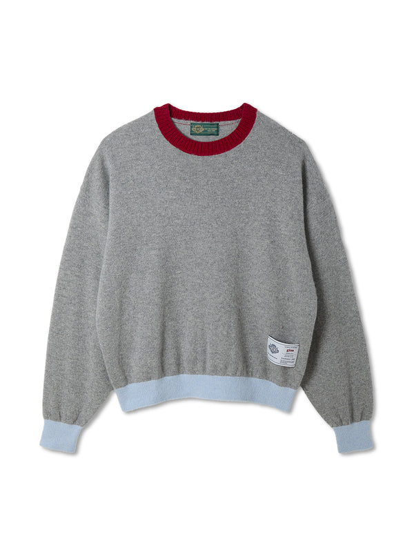 Color Blocked Cashmere Crew Neck