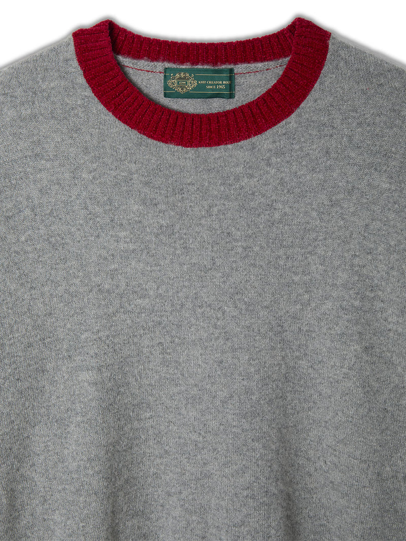 Color Blocked Cashmere Crew Neck