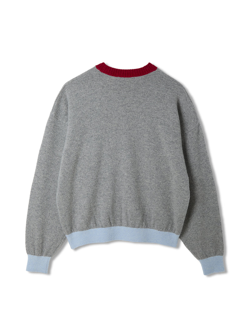 Color Blocked Cashmere Crew Neck