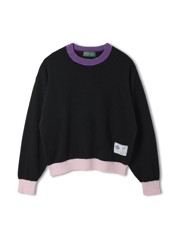 Color Blocked Cashmere Crew Neck
