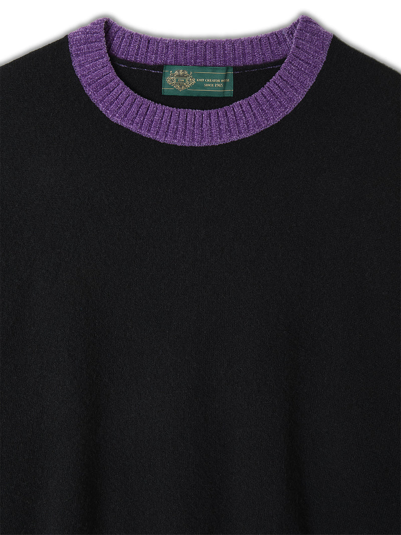Color Blocked Cashmere Crew Neck