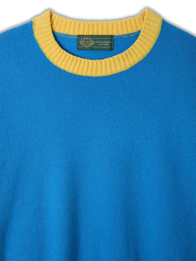 Color Blocked Cashmere Crew Neck
