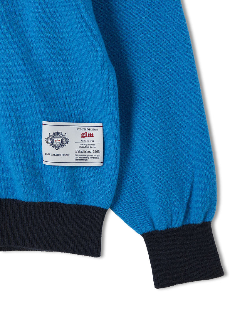 Color Blocked Cashmere Crew Neck