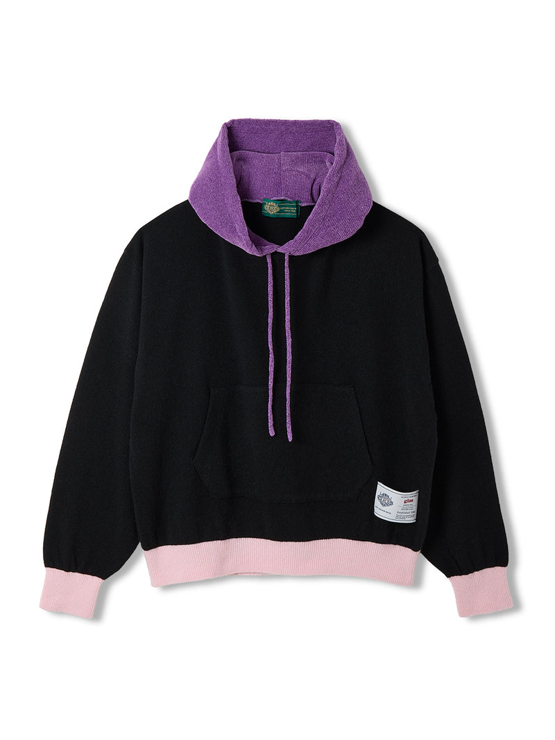 Color Blocked Cashmere Hoodie