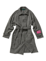Knitted Tweed Check Trench Coat