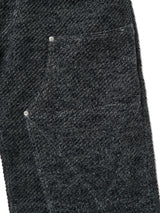 Double Knee Black Denim Knit Pants