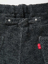 Double Knee Black Denim Knit Pants