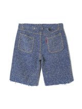 Hand-Stitched Denim Knit Shorts 