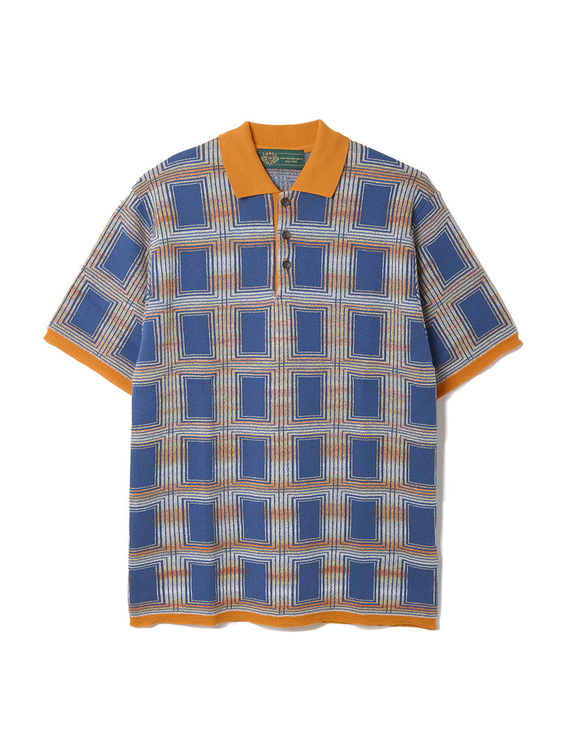 Ombre Check Knit Polo