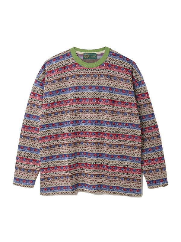 Star-Spangled Fair Isle Border Long Sleeve-T