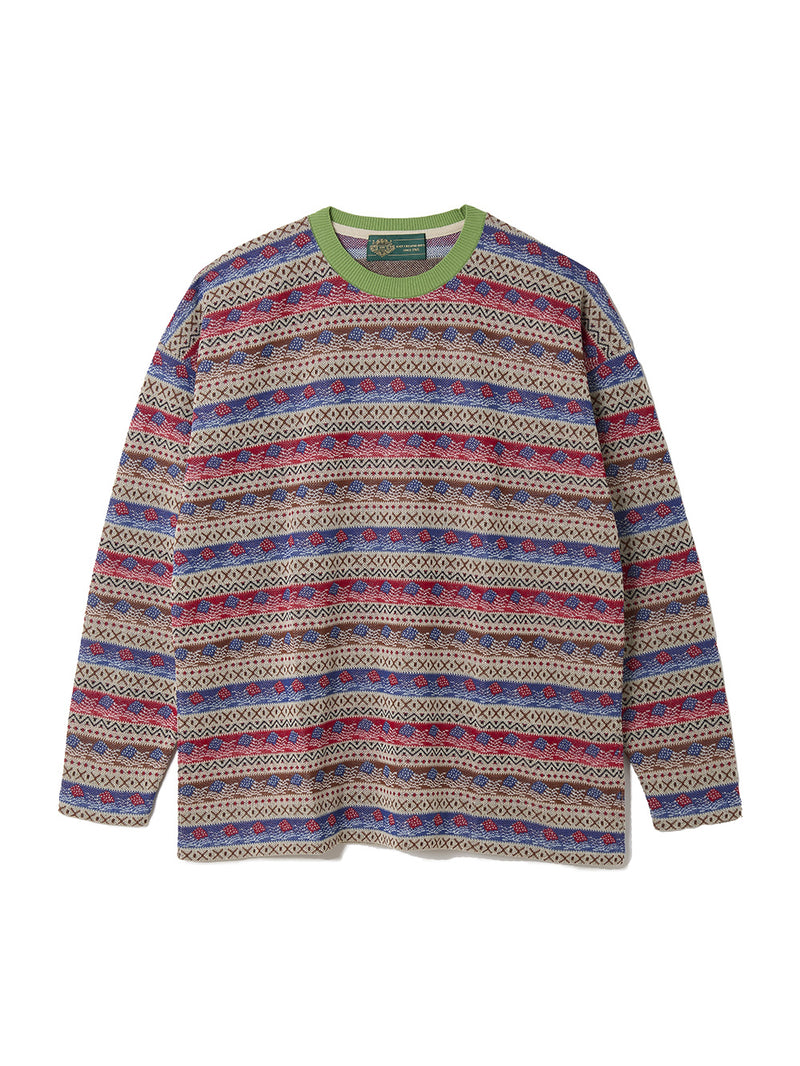 Star-Spangled Fair Isle Border Long Sleeve-T 