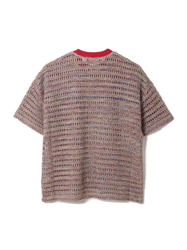 Tricolor Mesh Knit T