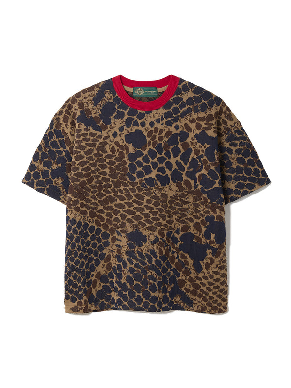 Snake-patterned Knit T-shirt 