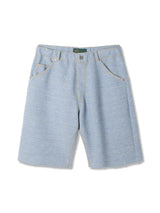 Knitted Denim Shorts with Hand Stitching