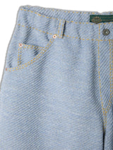 Knitted Denim Shorts with Hand Stitching