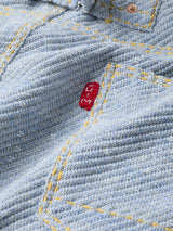 Knitted Denim Shorts with Hand Stitching