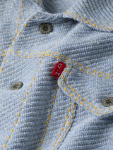 Knitted Denim Jacket with Hand Stitching