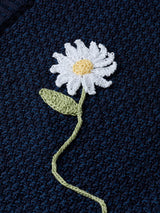 Basket Stitch Flower Cardigan