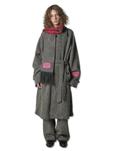 Knitted Tweed Check Trench Coat