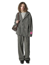 Knitted Tweed Check Trousers