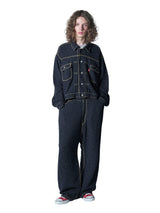 Hand Stitched Rigid Denim Knit Pants