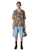 Knitted Denim Shorts with Hand Stitching