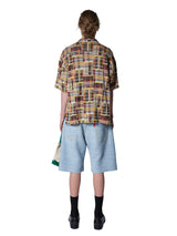 Knitted Denim Shorts with Hand Stitching