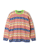 Clown Circus Border Long Sleeve Knit-T