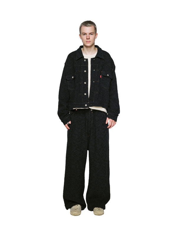 Rigid Denim Knit Jacket