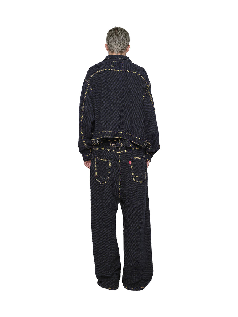 Hand Stitched Rigid Denim Knit Jacket